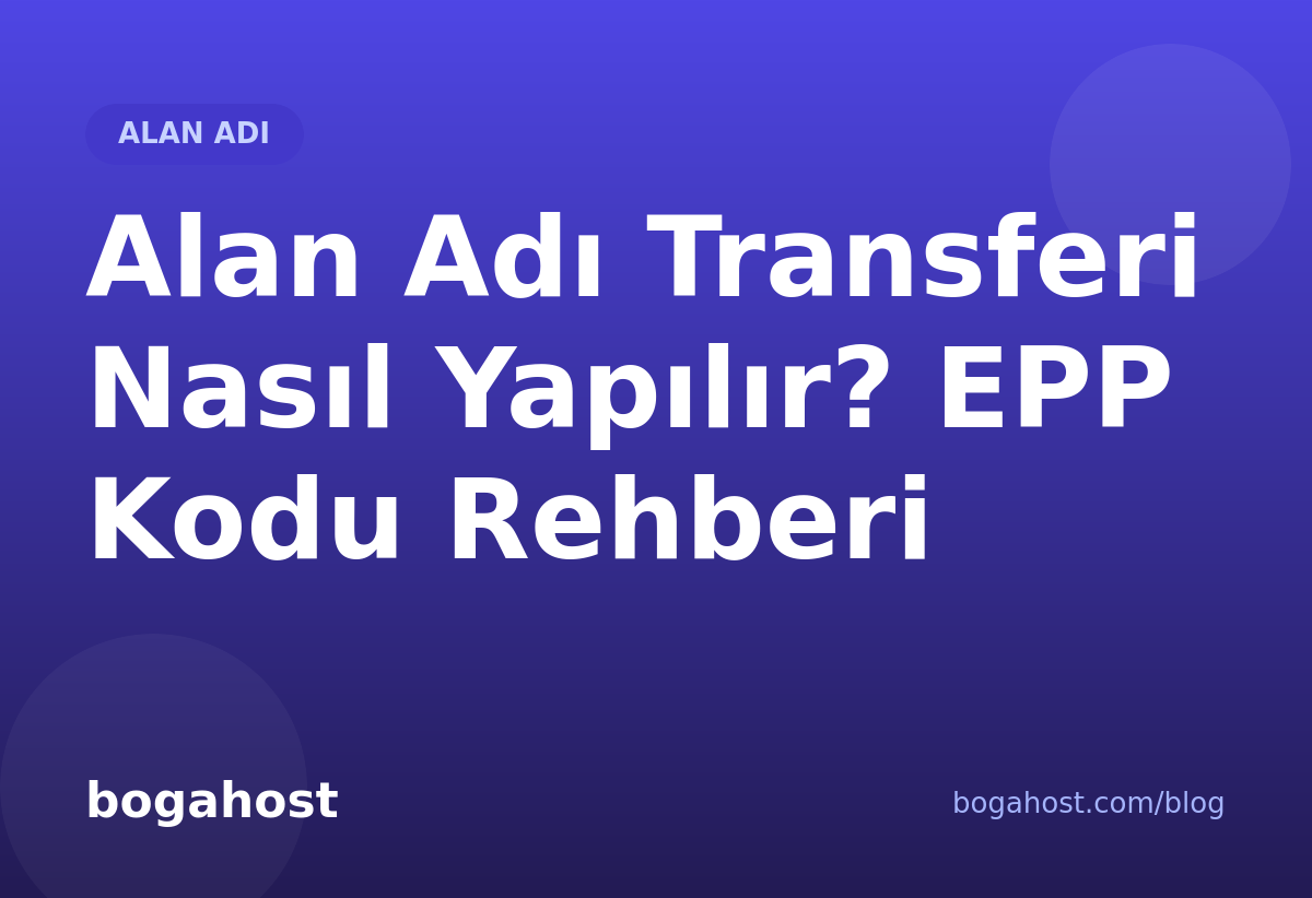 Alan Adı Transferi Nasıl Yapılır? EPP Kodu Rehberi