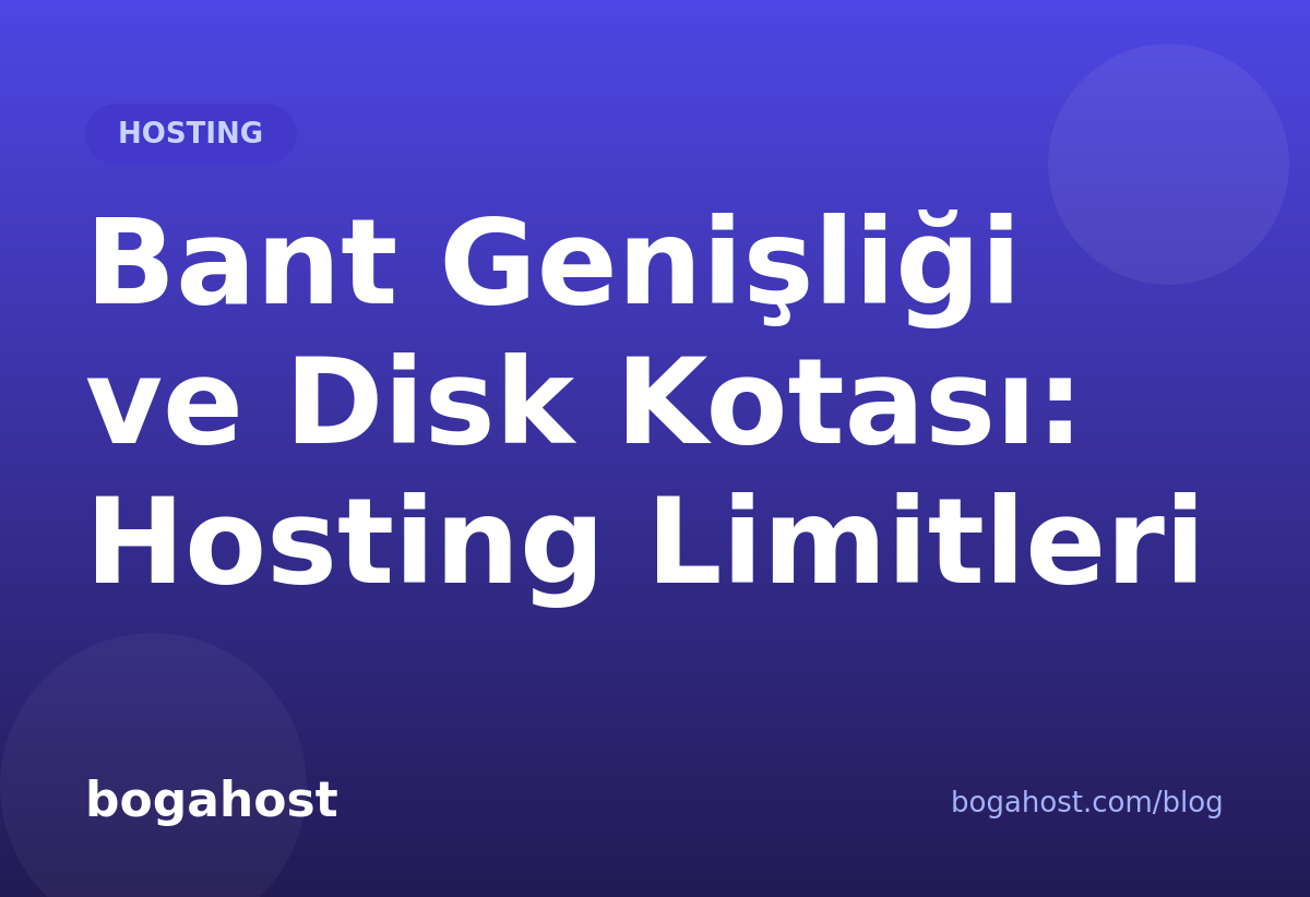 Bant Genişliği ve Disk Kotası: Hosting Limitleri