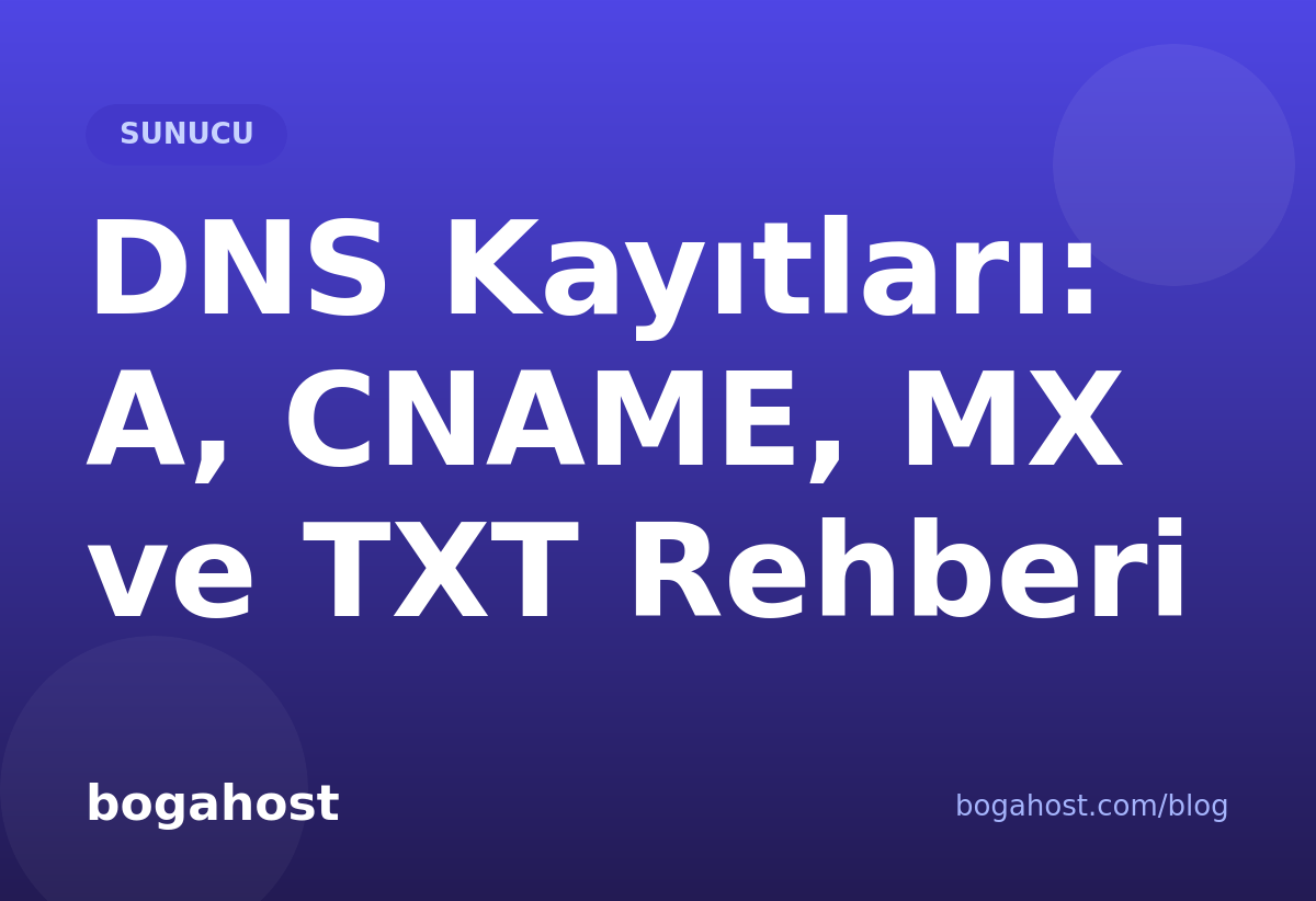 DNS Kayıtları: A, CNAME, MX ve TXT Rehberi