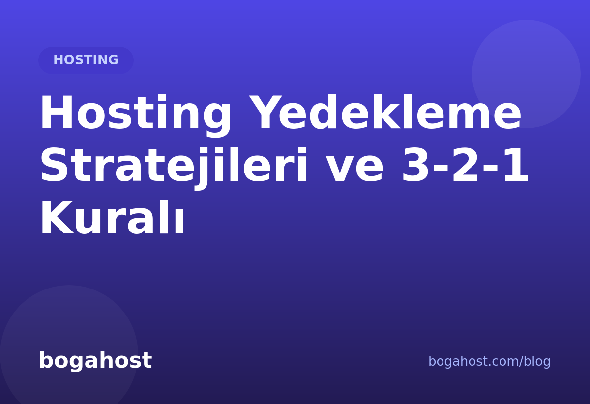 Hosting Yedekleme Stratejileri ve 3-2-1 Kuralı