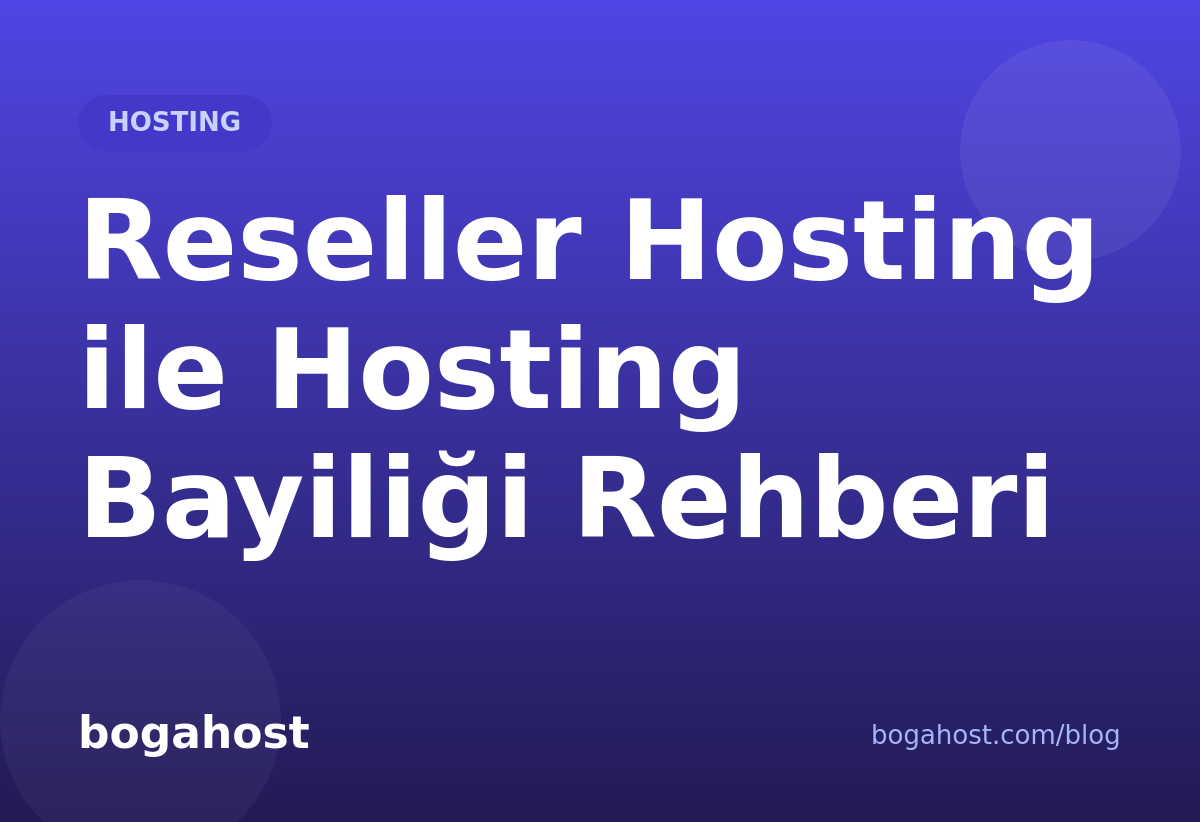 Reseller Hosting ile Hosting Bayiliği Rehberi