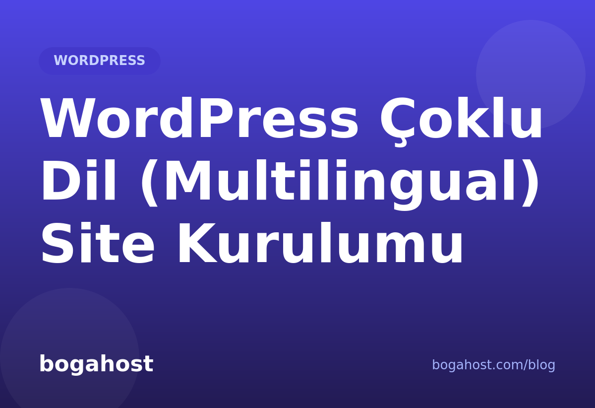 WordPress Çoklu Dil (Multilingual) Site Kurulumu